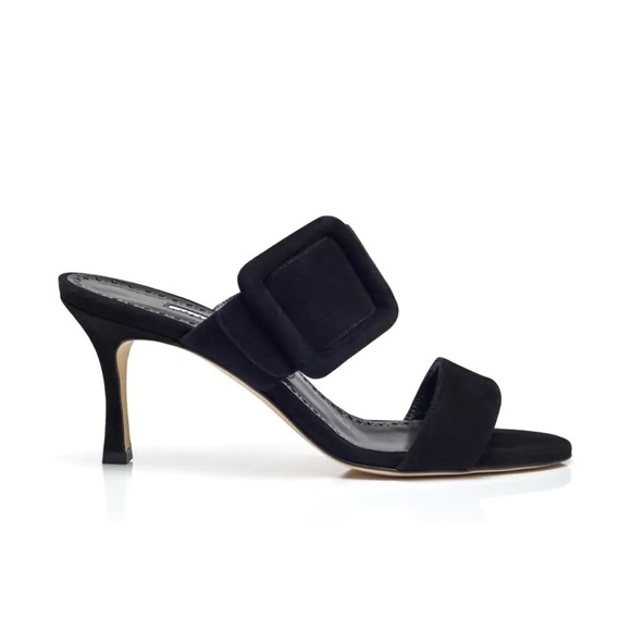 Manolo Blahnik Gable Black Suede open toe mules size 36. Us 6 - Picture 6 of 11
